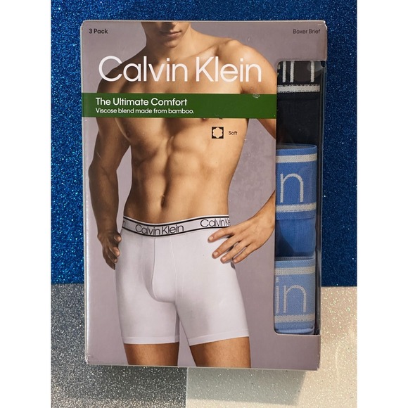 Calvin Klein Other - CALVIN KLEIN "THE ULTIMATE COMFORT" Viscose 3 PACK Boxer Brief ~ Size XL 40-42
